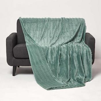 Homescapes Seafoam Green Faux Fur Throw 130 x 180 cm