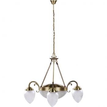 Suspension Rabalux Annabella 3 bras en métal et verre bronzé Ø70 cm H:60 cm