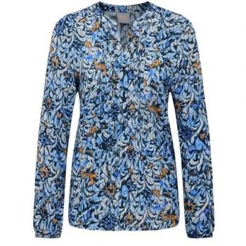 RABE Bluse mit floralem Print, 3/4 Ärmel, Größe 42, dunkelblau