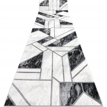 Tapis de couloir Émeraude 81953 Design Élégant Noir/Argent