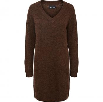Damen Kleid langarm V-Ausschnitt
