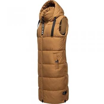 Navahoo Steppweste »Steppweste Schnuffelchen«, (1 tlg.), warme Damen Outdoor-Weste lang mit Kapuze