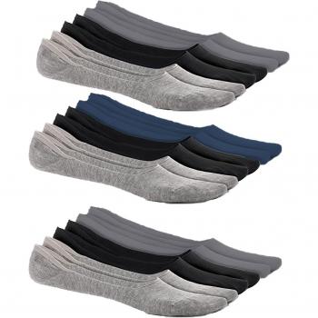 Set di 12 calzini ballerina in silicone di bambù per uomini con banda antiscivolo, taglia 40-44, multicolore