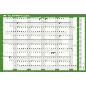 Sasco Fiscal Year Wall Planner 2025-2026 with Pen