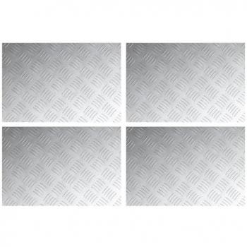 Aluminium-Riffel-Beschichtung für Stufen – 0,2 mm, 60 × 40 cm, Set aus 4
