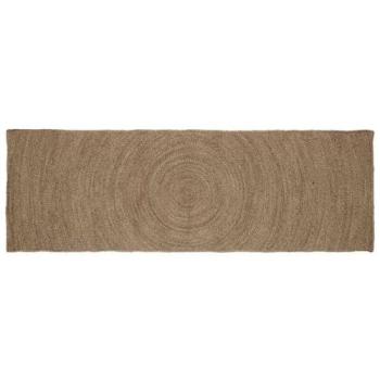 Grey Jute Rectangular Rug, 2 m × 0.6 m