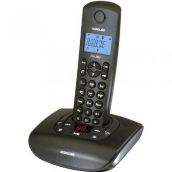 Audioline Pro 280: DECT-Funktionstelefon mit Anrufbeantworter in Schwarz