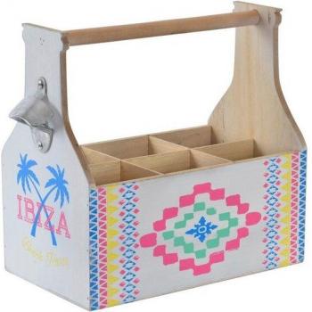 Balken-Ständer für Weinflaschen – Dekodonia Ibiza Holz (32×17×28 cm)