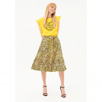 Saia de Algodão Estilo Animal Print
