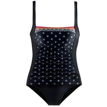 Damen Badeanzug LASCANA Kimer, Gr. 46, schwarz mit modernem Print