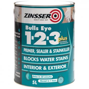 Zinsser Bulls Eye 123 Plus Primer Sealer Stain Block Killer Interior/Exterior
