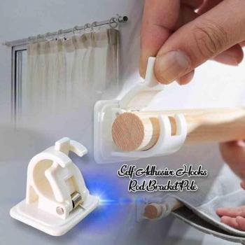 4 Pcs White Hanging Curtain Rod Clips