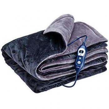 Chauffage Doux Flanelle Solac 180×140 cm – Bleu & Gris