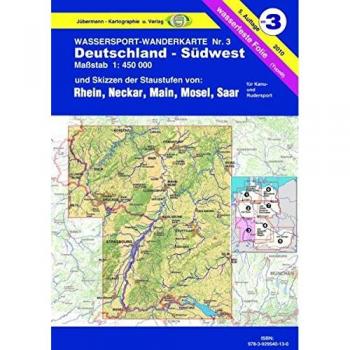 Erhard Jübermann Jübermann Wassersport-Wanderkarten, Bl.3, Deutschland-Südwest: Mit Skizzen Der Staustufen Von Rhein, Neckar, Main, Mosel, Saar. Für Kanu