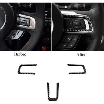 Accessoire de volant en fibre de carbone pour Ford Mustang