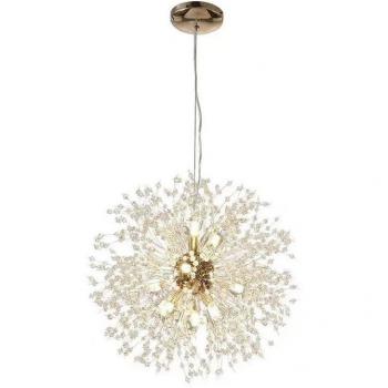 Kristallkronleuchte Yidomde – Sputnik‑Design mit Gold-LEDs