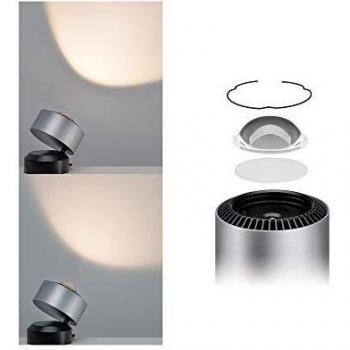 Paulmann 79718 LED Tischleuchte Aldan incl. 1x3,5 Watt dimmbar Nachttischlampe Schwarz, Alu Tischlampe Warmweiß 2700 K