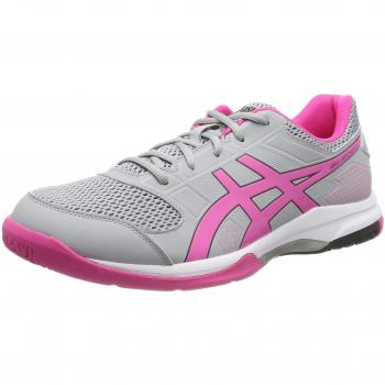 ASICS Women's Gel-Rocket 8 Volleyball Shoes (Mid Grey/Pink Glow 020)