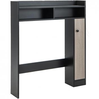 Goplus Rangement WC – Étagères ajustables, deux espaces de rangement, anti-bascule – Noir
