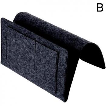 Organizador de fieltro negro/marrón para libros y revistas, bolsa de almacenamiento colgante