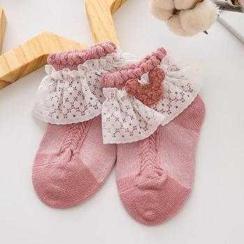 Chaussettes courtes en dentelle pour bébé fille, princesse, 0-2 ans