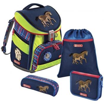 Comfort DIN Horse Family Schulranzen Set 4‑teilig – 38,5 cm für Kinder von Step by Step