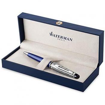Waterman Expert Deluxe Blau – Ziselierte Kappen‑Kugel, 0,5 mm