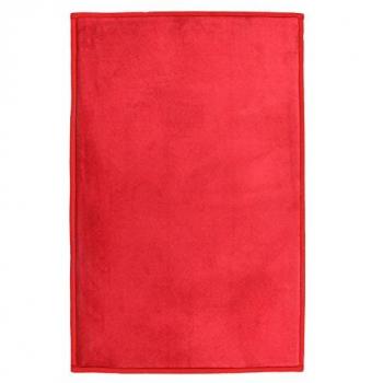 Tappeto Interne Flanella Rosso 60x90cm Microfibra Extra-Soft Velvet Touch