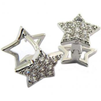 Silver White Star Earrings by Les Trésors De Lily