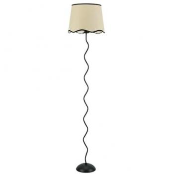 VALUELIGHTS Wiggle Black Metal Floor Lamp with Scalloped Shade