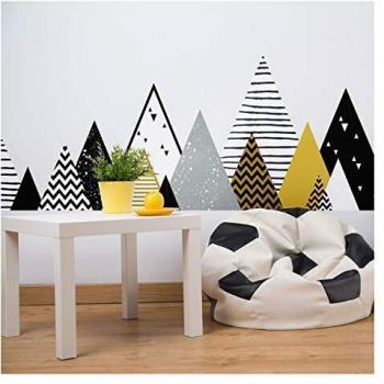 Pegatinas de pared de montañas escandinavas – Decoración infantil – 45 x 180 cm