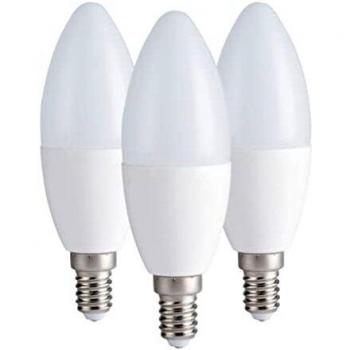 Kit 3 Lampadine LED E14 Oliva 6W 6000K