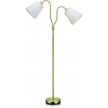 Lámpara de pie MODENA 2 luces metal/tejido