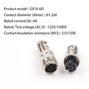 GX16 5 Pin Circular Aviation Socket Plug Connector