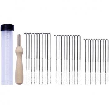 30pcs Felting Needles with Clear Container and Wooden Handle