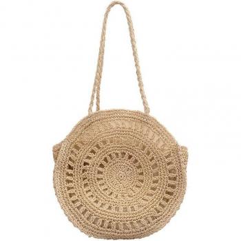 Sac plage femme en paille – Grande capacité, style rétro