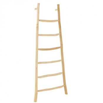 Échelle en Bois Naturel 6 Échelons 185 cm