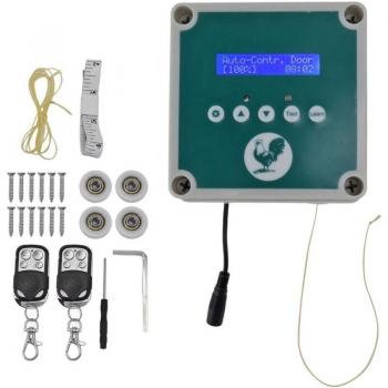 Attuatore per porta del pollaio con controllo automatico, rilevamento della luce, telecomando e timer