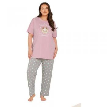 Pyjama ample rose avec motif cochon d'Inde