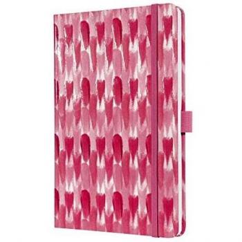 SIGEL JN331 Jolie A5 – Liniertes Notizbuch mit Pinken Farbtupfern