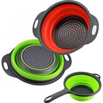 Set di 3 Scolapasta in Silicone Pieghevole Xhuidz, Rispettoso dell'Ambiente
