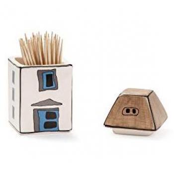 Egan Portastuzzicadenti, Ceramica Smaltata, Avorio, Small