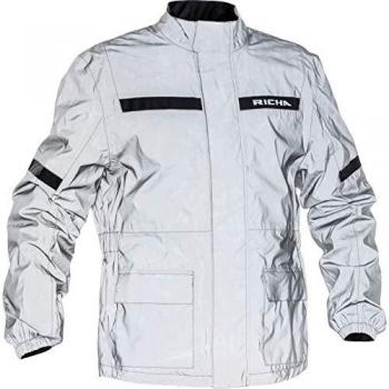 Giacca Antipioggia Richa Rain Flare Riflettente Nero Argento L