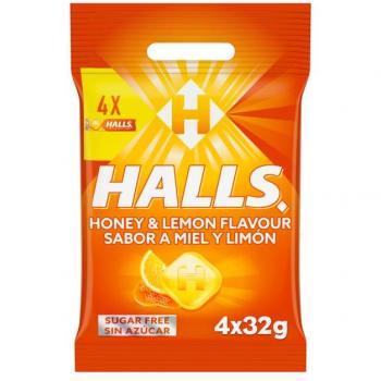Cajas de caramelos Halls de 32 g con sabor a eucalipto extra fuerte y miel y limón, contiene 20 sticks