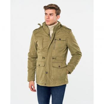 Parka de hombre con cierre de cremallera en verde