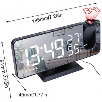 Réveil à projection avec USB et minuterie
