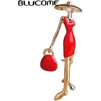 Broches Blucome Paris en Rojo – Accesorios de Mujer y Niña con Color Dorado