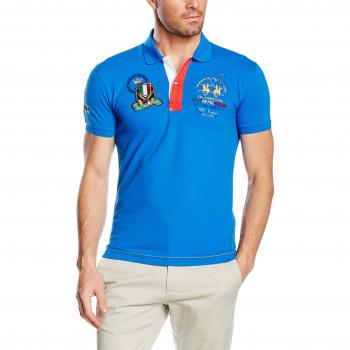 Polo La Martina Hombre S/S Piquet Stretch Azul