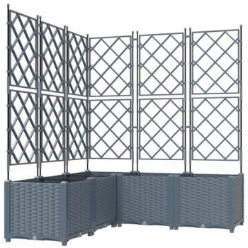 Garden Trellis Planters Set, Light Grey, 5 Pieces (120x120x143 cm)