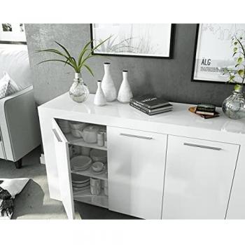 Armario Auxiliar Comedor Fores Urban 3 Puertas Blanco 80x144x42 cm